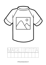 Maglietta da stampare e colorare