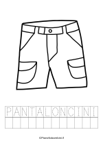 Pantaloncini da stampare e colorare