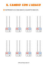 Scheda didattica con il cambio con l'abaco per la classe prima n. 8