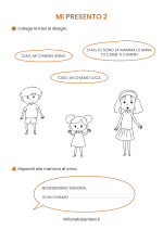 Scheda didattica "Mi presento" per l'accoglienza di alunni stranieri nr. 2