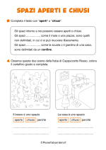Scheda didattica su spazi aperti e chiusi per la classe seconda nr. 4