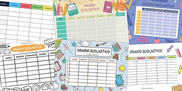 Tabelle dell'orario scolastico da stampare