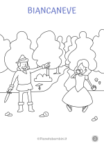 Disegni di Biancaneve in sequenza da colorare nr. 2 di 8