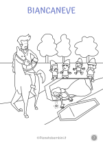 Disegni di Biancaneve in sequenza da colorare nr. 7 di 8