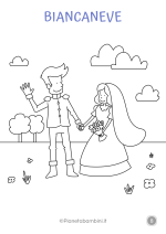 Disegni di Biancaneve in sequenza da colorare nr. 8 di 8