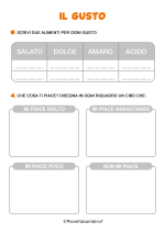 Scheda didattica sul gusto per la classe prima della Scuola Primaria nr. 6