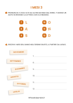 Schede didattiche sui mesi dell'anno in italiano per alunni BES nr. 3