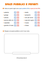 Scheda didattica su spazi pubblici e privati per la classe seconda nr. 6