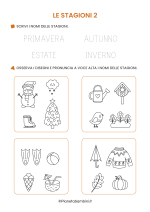 Scheda didattica sulle stagioni in italiano per alunni BES nr. 2