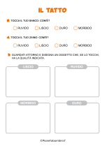 Scheda didattica sul tatto per la classe prima nr. 6