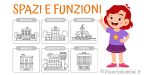 Schede didattiche su spazi, funzioni e servizi per la classe seconda della Scuola Primaria
