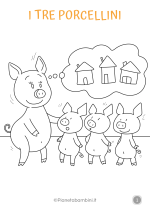 I Tre Porcellini disegni da stampare e colorare 1