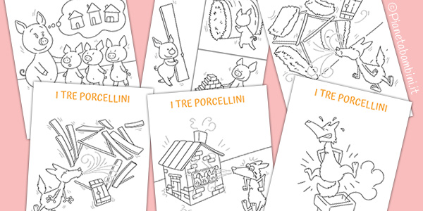 Disegni de "I tre porcellini" da colorare