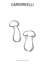 Disegno dei funghi cardoncelli da colorare