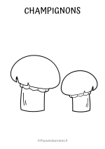Disegno dei funghi champignons da colorare