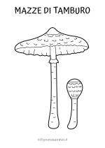 Disegno dei funghi mazze di tamburo da colorare