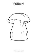 Disegno dei funghi porcini da colorare