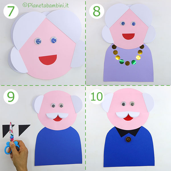 Passaggi per creare i nonni con cartoncini 2