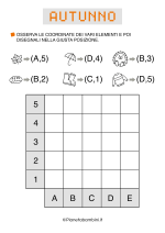 Scheda di cording con coordinate sull'autunno nr. 6