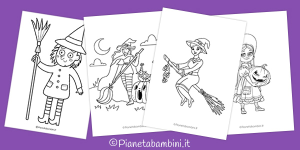 Disegni di streghe da colorare Disegni di streghe da stampare e colorare