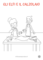 Disegno della fiaba "Gli elfi e il calzolaio" da colorare 1/6