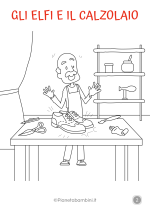 Disegno della fiaba "Gli elfi e il calzolaio" da colorare 2/6