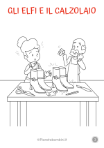 Disegno della fiaba "Gli elfi e il calzolaio" da colorare 3/6