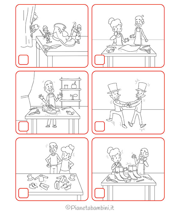 Sequenze temporali - Gli elfi e il calzolaio Sequenze temporali della fiaba "Gli elfi e il calzolaio"