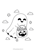 Disegno di fantasma di Halloween da colorare #1