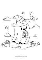 Disegno di fantasma di Halloween da colorare #4