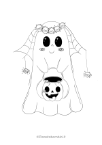 Disegno di fantasma di Halloween da colorare #5