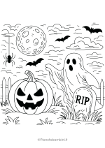 Disegno di fantasma di Halloween da colorare #7