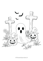 Disegno di fantasma di Halloween da colorare #8