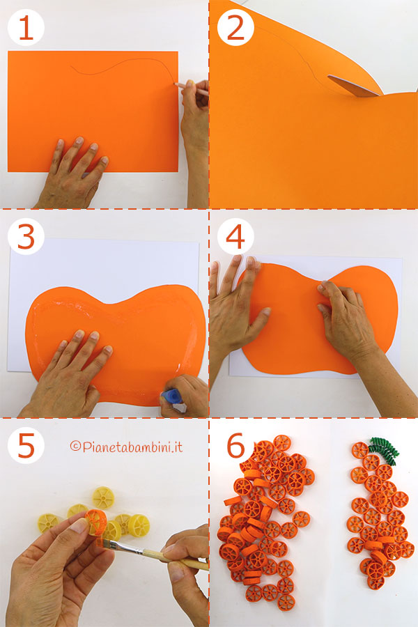 Passaggi per creare la zucca di Halloween con pasta cruda 1