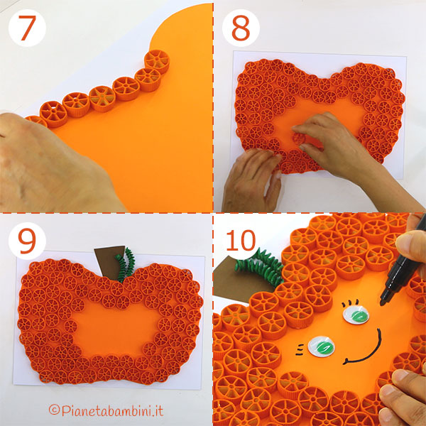 Passaggi per creare la zucca di Halloween con pasta cruda 2