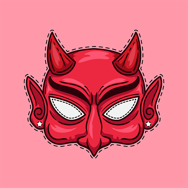 Maschera da diavolo da stampare e colorare per bambini