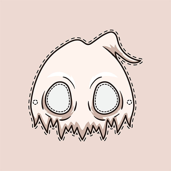 Maschera da fantasma da stampare e colorare per bambini