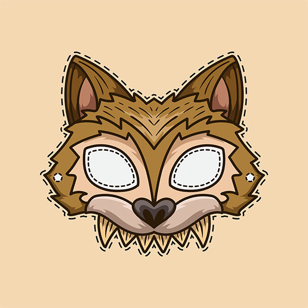 Maschera da lupo mannaro da stampare e colorare per bambini