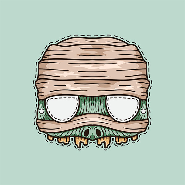 Maschera da mummia da stampare e colorare per bambini