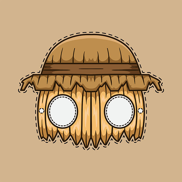 Maschera da spaventapasseri da stampare e colorare per bambini