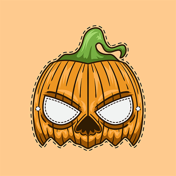 Maschera da zucca da stampare e colorare per bambini