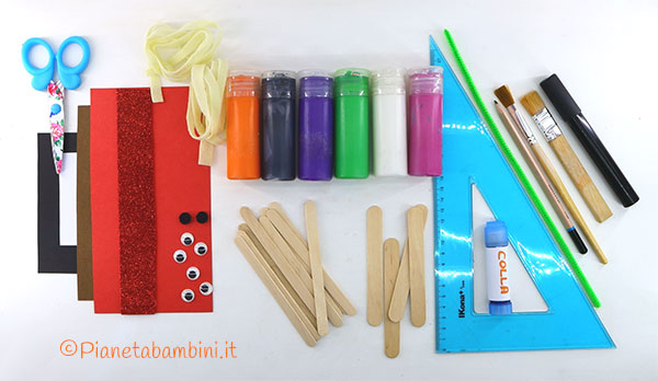 Materiale necessario per creare i mostri con bastoncini Occorrente per creare i mostri con bastoncini