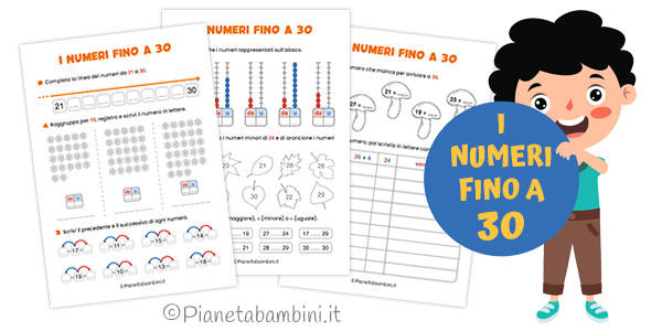 Schede didattiche sui numeri fino a 30 per la classe seconda Schede didattiche sui numeri fino a 30 per la classe seconda della Scuola Primaria
