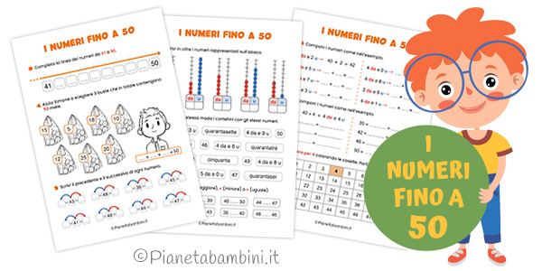 Schede didattiche sui numeri fino a 50 per la classe seconda Schede didattiche sui numeri fino a 50 per la classe seconda della Scuola Primaria