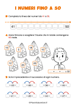 Scheda didattica sui numeri fino a 50 per la classe seconda nr. 1