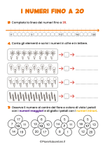 Scheda didattica sui numeri fino a 20 per la classe seconda nr. 1