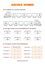 Scheda didattica sui numeri fino a 20 per la classe seconda nr. 4