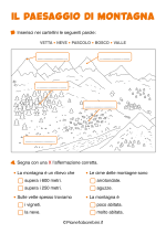 Scheda didattica sul paesaggio di montagna per la classe seconda