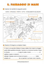 Scheda didattica sul paesaggio di mare per la classe seconda