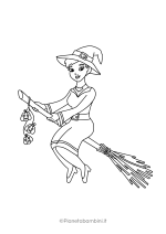 Disegno di strega di Halloween da colorare #3